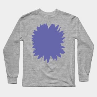 Very Peri Periwinkle Blue Sunflower Abstract Floral Long Sleeve T-Shirt